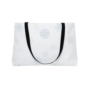 Bags - Snowflake Weekender Tote Bag - Lightweight Winter Travel - Dipaliz 24’’ × 13’’