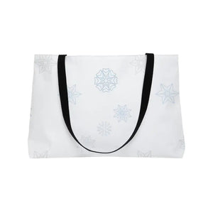 Bags - Snowflake Weekender Tote Bag - Lightweight Winter Travel - Dipaliz 24’’ × 13’’