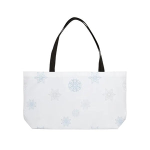 Bags - Snowflake Weekender Tote Bag - Lightweight Winter Travel - Dipaliz 24’’ × 13’’