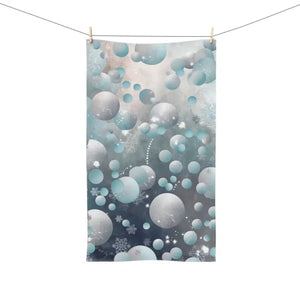 Snowflakes Abstract Hand Towel - Bathroom Decor Art - Dipaliz - White Base / 28’’ × 16’’ - Bath Towels