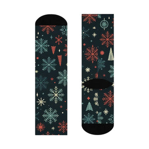 Festive Cushioned Crew Socks - Holiday Comfort and Style - Dipaliz - White / one Size / 3/4 - All Over Prints
