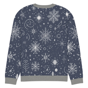 Chic Snowflake Knitted Crew Neck - Navy Winter - Dipaliz - Sweaters