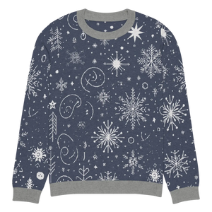 Chic Snowflake Knitted Crew Neck - Navy Winter - Dipaliz - Sweaters