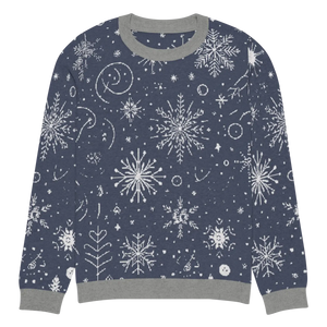 Chic Snowflake Knitted Crew Neck - Navy Winter - Dipaliz - Sweaters
