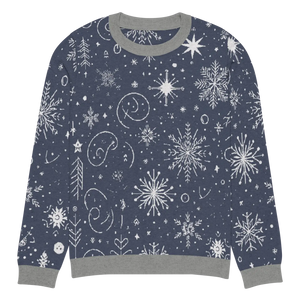 Chic Snowflake Knitted Crew Neck - Navy Winter - Dipaliz - Sweaters