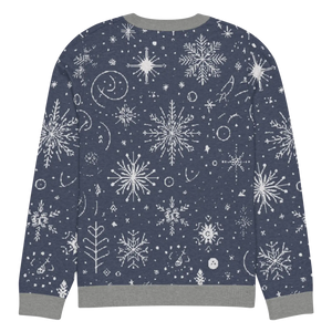Chic Snowflake Knitted Crew Neck - Navy Winter - Dipaliz - Sweaters