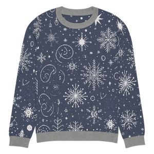 Chic Snowflake Knitted Crew Neck - Navy Winter - Dipaliz - Sweaters