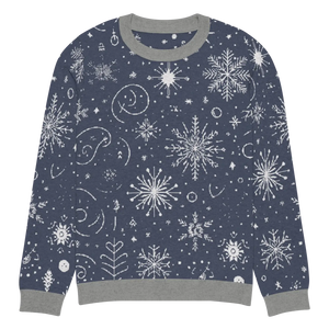 Chic Snowflake Knitted Crew Neck - Navy Winter - Dipaliz - Sweaters