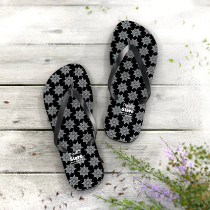 Catch the Summer Vibe with Snowflakes Flip Flops! - Xl / Black Sole Slippers