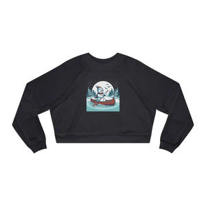 Cozy Wonderland Cropped Fleece Snowman Canoe Winter Dipaliz - Sweatshirts - s