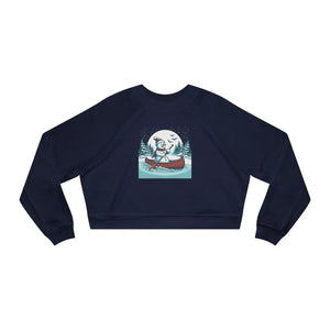 Cozy Wonderland Cropped Fleece Snowman Canoe Winter Dipaliz - Sweatshirts - s