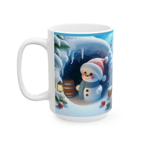 Cozy Snowman Ceramic Mug - Winter Mornings - Dipaliz - Mugs