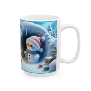 Cozy Snowman Ceramic Mug - Winter Mornings - Dipaliz - Mugs