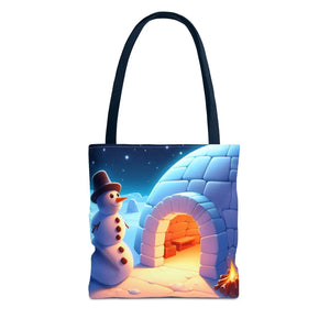 Snowman Tote Bag - Chill Winter Vibes - Dipaliz - Shopping Totes