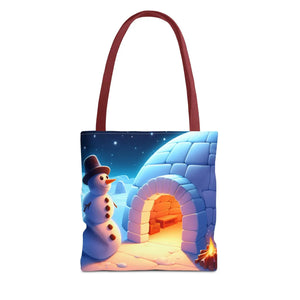 Snowman Tote Bag - Chill Winter Vibes - Dipaliz - Shopping Totes