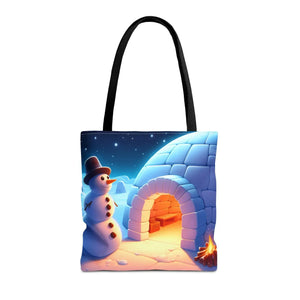 Snowman Tote Bag - Chill Winter Vibes - Dipaliz - Shopping Totes