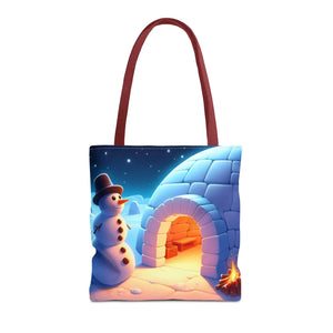 Snowman Tote Bag - Chill Winter Vibes - Dipaliz - Shopping Totes