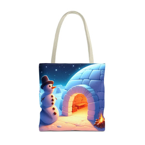 Snowman Tote Bag - Chill Winter Vibes - Dipaliz - Shopping Totes