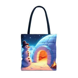Snowman Tote Bag - Chill Winter Vibes - Dipaliz - Shopping Totes