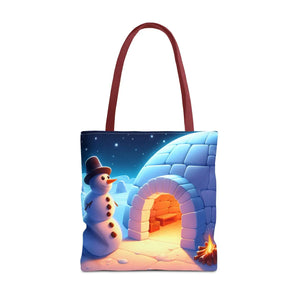 Snowman Tote Bag - Chill Winter Vibes - Dipaliz - Shopping Totes