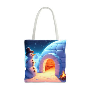 Snowman Tote Bag - Chill Winter Vibes - Dipaliz - Shopping Totes
