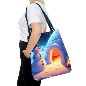 Snowman Tote Bag - Chill Winter Vibes - Dipaliz - Shopping Totes