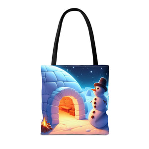 Snowman Tote Bag - Chill Winter Vibes - Dipaliz - Shopping Totes