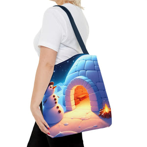 Snowman Tote Bag - Chill Winter Vibes - Dipaliz - Shopping Totes