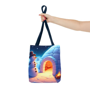 Snowman Tote Bag - Chill Winter Vibes - Dipaliz - Shopping Totes