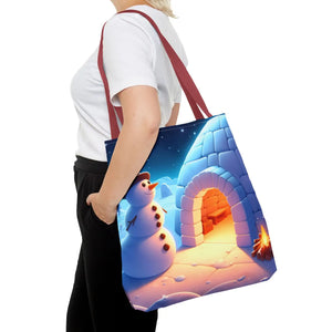 Snowman Tote Bag - Chill Winter Vibes - Dipaliz - Shopping Totes