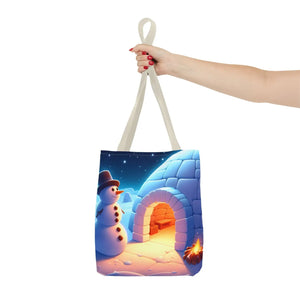 Snowman Tote Bag - Chill Winter Vibes - Dipaliz - Shopping Totes