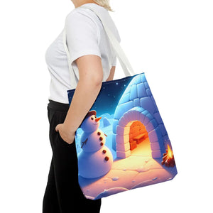 Snowman Tote Bag - Chill Winter Vibes - Dipaliz - Shopping Totes