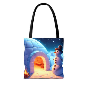 Snowman Tote Bag - Chill Winter Vibes - Dipaliz - Shopping Totes