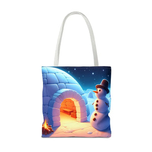 Snowman Tote Bag - Chill Winter Vibes - Dipaliz - Shopping Totes