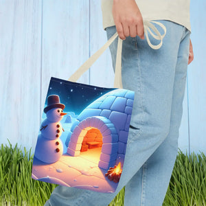 Snowman Tote Bag - Chill Winter Vibes - Dipaliz - Shopping Totes