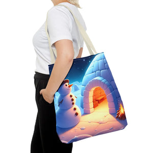 Snowman Tote Bag - Chill Winter Vibes - Dipaliz - Shopping Totes