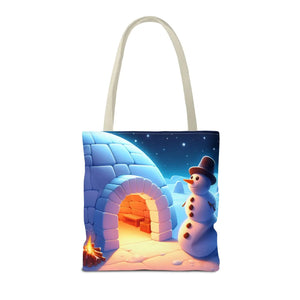 Snowman Tote Bag - Chill Winter Vibes - Dipaliz - Shopping Totes