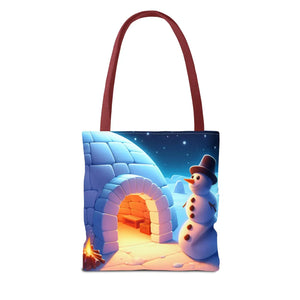 Snowman Tote Bag - Chill Winter Vibes - Dipaliz - Shopping Totes