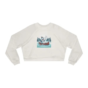 Snowman Canoe Winter Wonderland Cropped Fleece Sweatshirt - Dipaliz - Sweatshirts