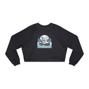 Snowman Canoe Winter Wonderland Cropped Fleece Sweatshirt - Dipaliz - Dark Grey / s - Sweatshirts