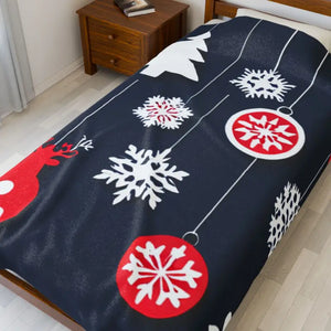 Velveteen Plush Blanket Rudolf Reindeer Cozy Winter Style Dipaliz - 60’’ × 80’’ - Blankets
