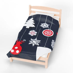 Custom Rudolf Reindeer Velveteen Plush Blanket - Dipaliz - Blankets