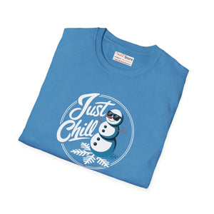 Soft Unisex T-shirt Snowman Motif Ring-spun Cotton - Dipaliz - T-shirts