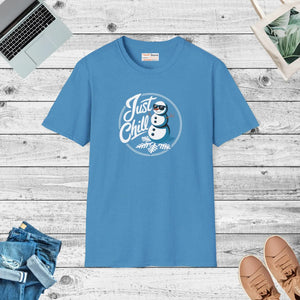 Soft Unisex T-shirt Snowman Motif Ring-spun Cotton - Dipaliz - T-shirts