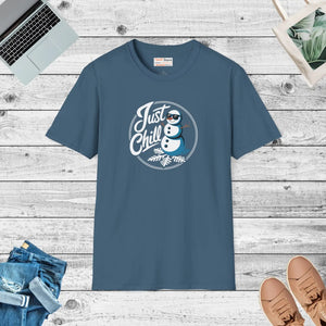 Soft Unisex T-shirt Snowman Motif Ring-spun Cotton - Dipaliz - T-shirts