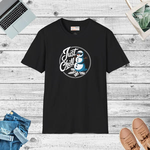 Soft Unisex T-shirt Snowman Motif Ring-spun Cotton - Dipaliz - T-shirts