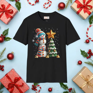Cozy Snowman Tee - Soft Cotton Winter Shirt - Dipaliz - T-shirts - s