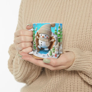 Snowman Ceramic Mug - Cozy Winter Sips 15oz - Dipaliz - Mugs