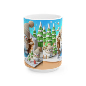 Snowman Ceramic Mug - Cozy Winter Sips 15oz - Dipaliz - Mugs