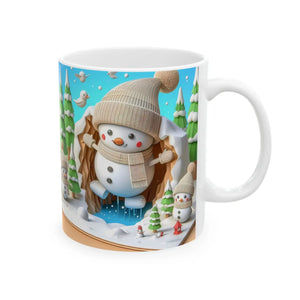 Snowman Ceramic Mug - Cozy Winter Sips 15oz - Dipaliz - Mugs